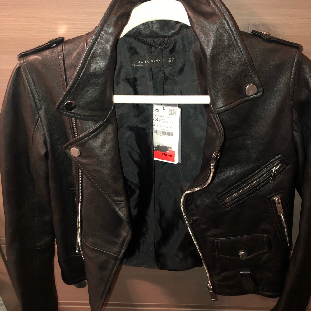 Zara leather jacket size XS US